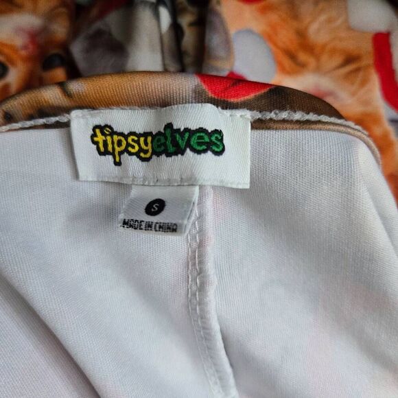 Tipsy Elves Dress Size Small Meowy Catmus Long Sleeve Fit and Flare Christmas - Picture 8 of 8